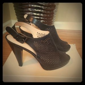 Coach  Black Leather Sandal